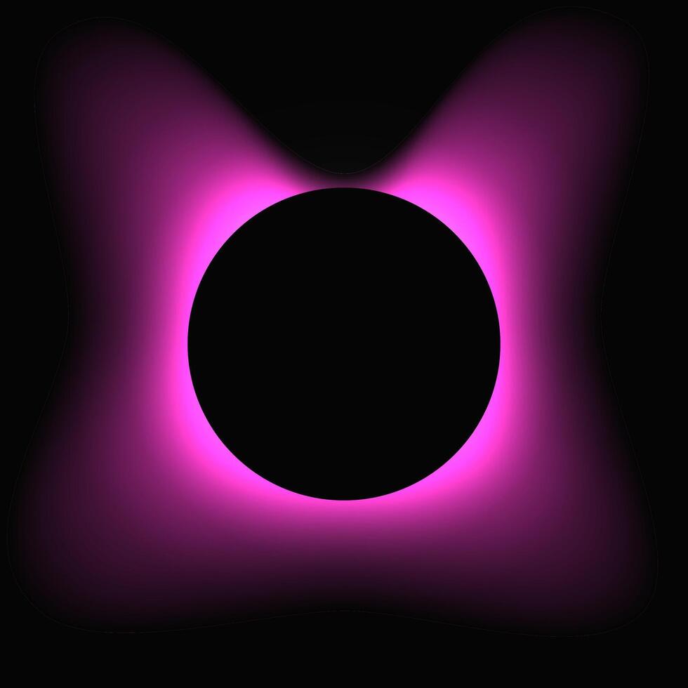 Circle illuminate frame with gradient. Purple round neon banner isolated on background. vector