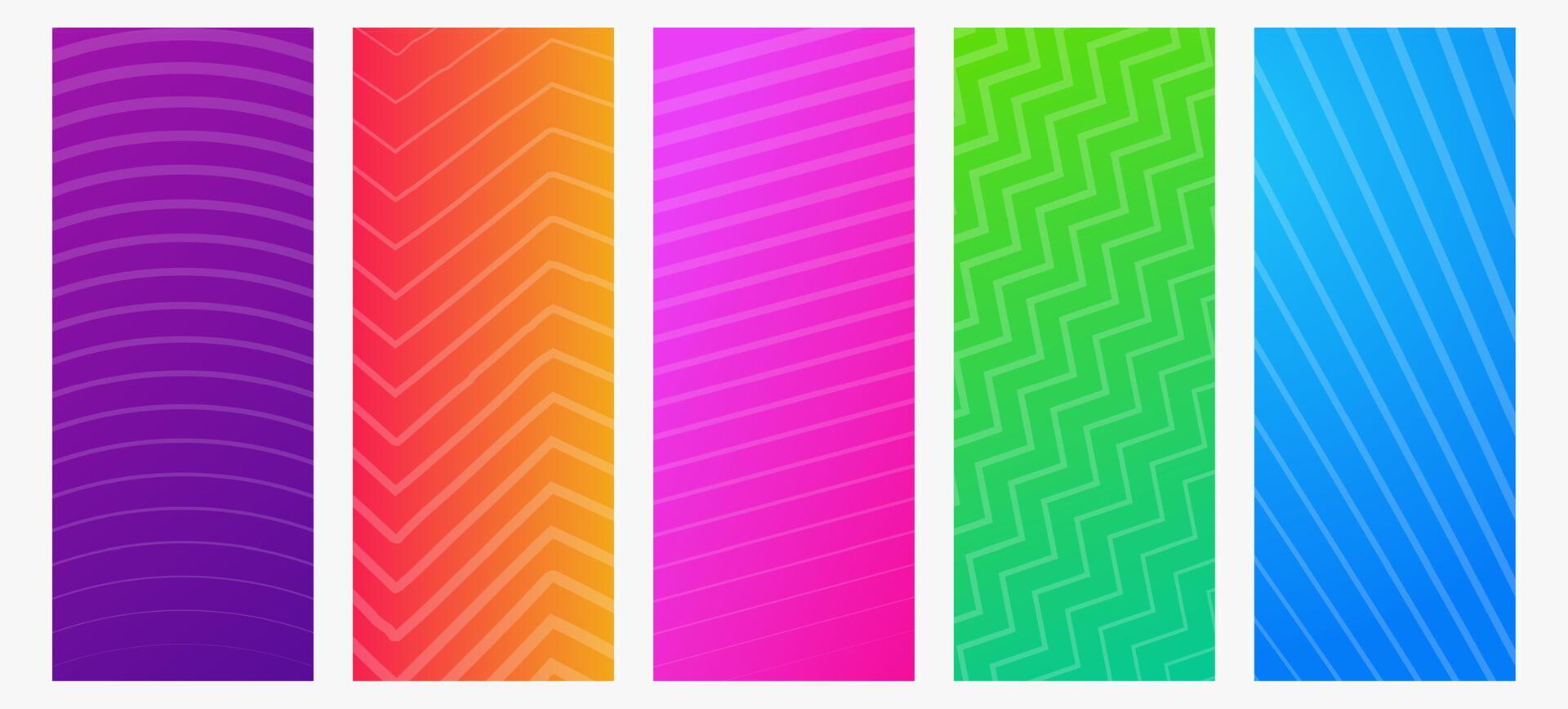 Set of modern gradient backgrounds with lines. banner. Bright geometric abstract presentation backdrops. illustration vector
