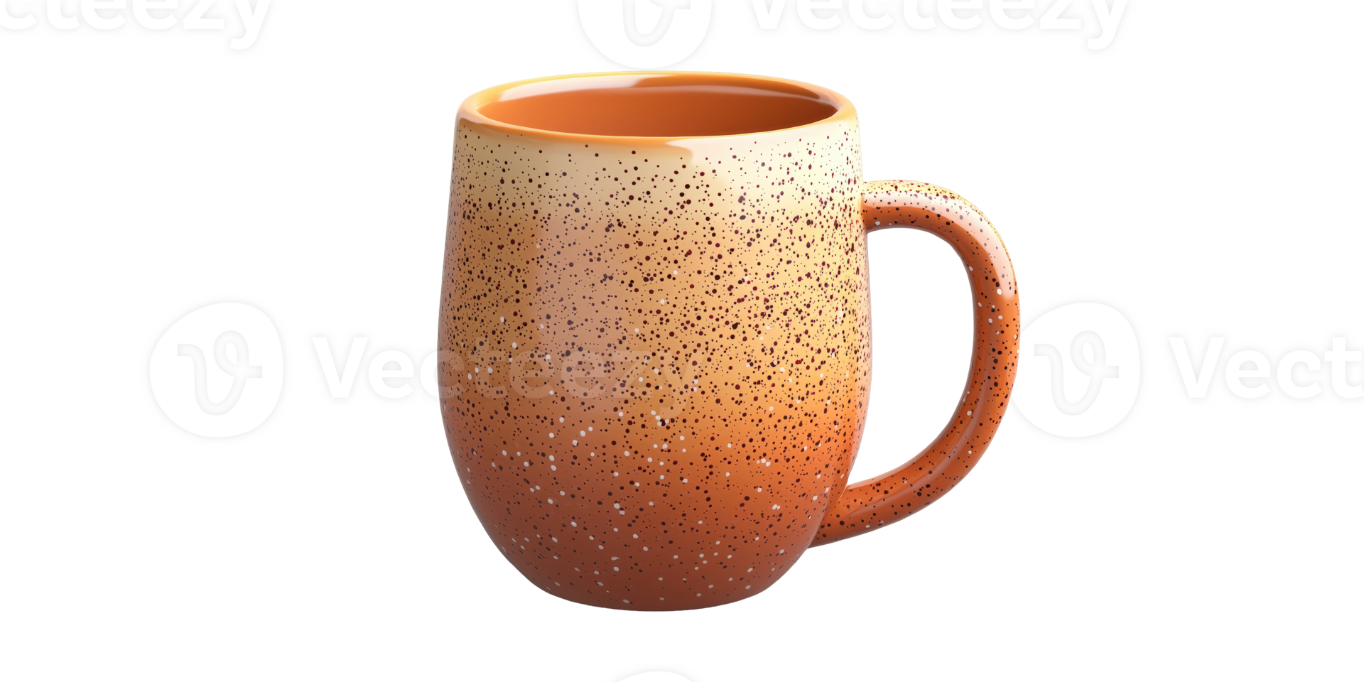 Rustic Ceramic Mug With Gradient Design Isolated on Transparent Background png