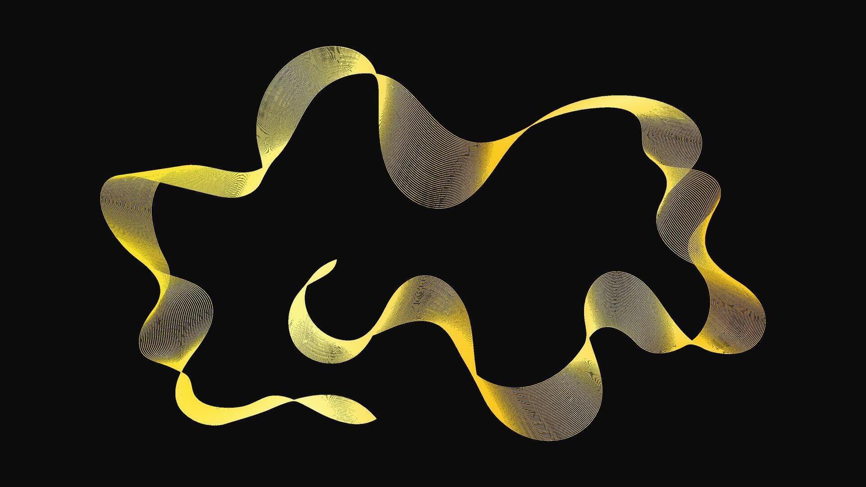 Abstract backdrop with golden waves on dark . Modern technology background, wave design. illustration vector