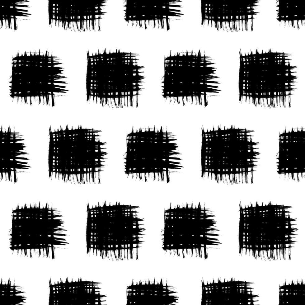 Seamless with black brush stroke in square form on background. illustration vector