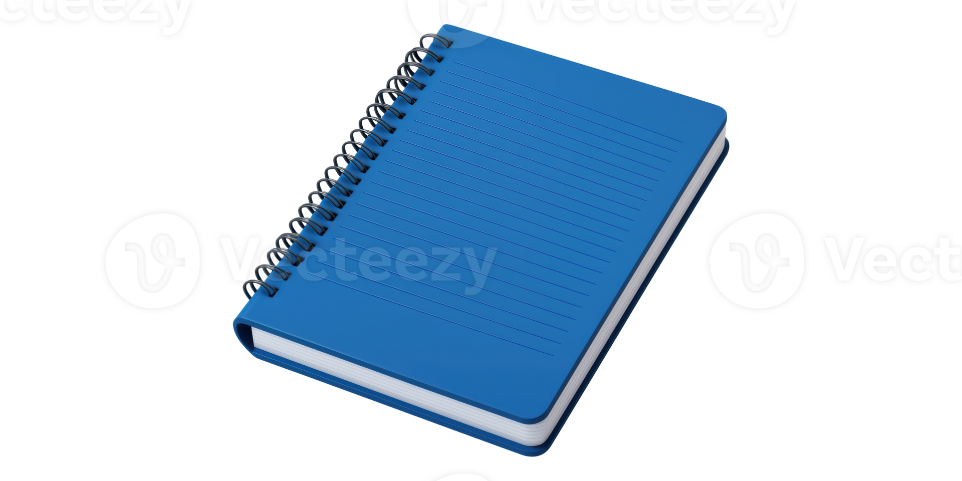 Blue Spiral Notebook 3D Isolated on Transparent Background png
