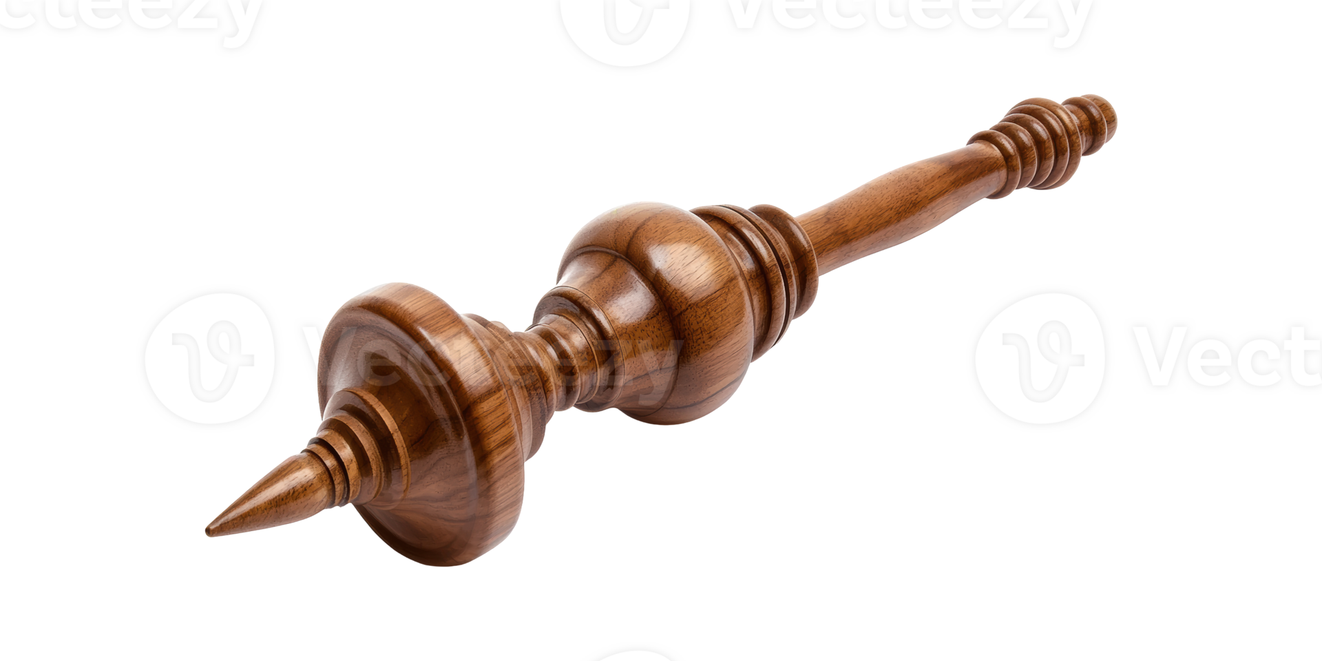 Wooden Spindle With Intricate Design Isolated on Transparent Background png