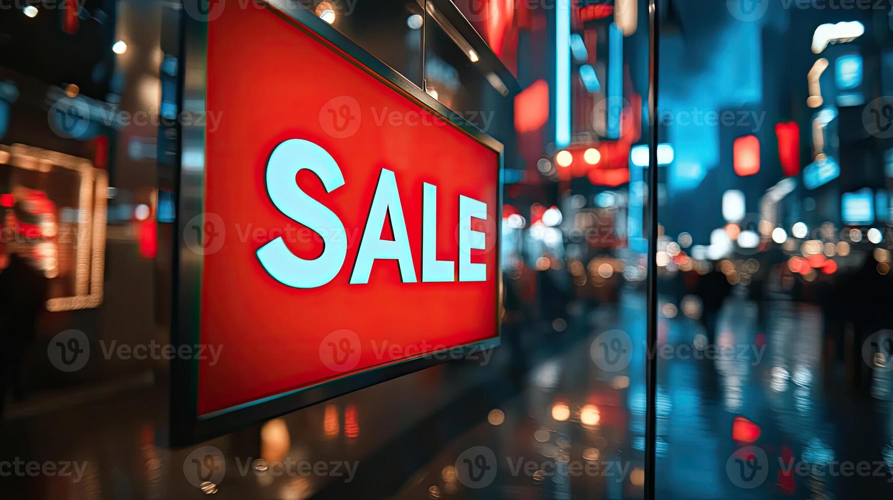 A sale sign is displayed in front of a store photo