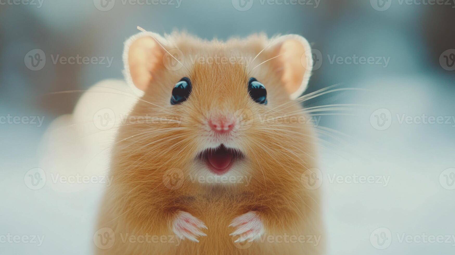 A hamster is standing up and looking at the camera photo