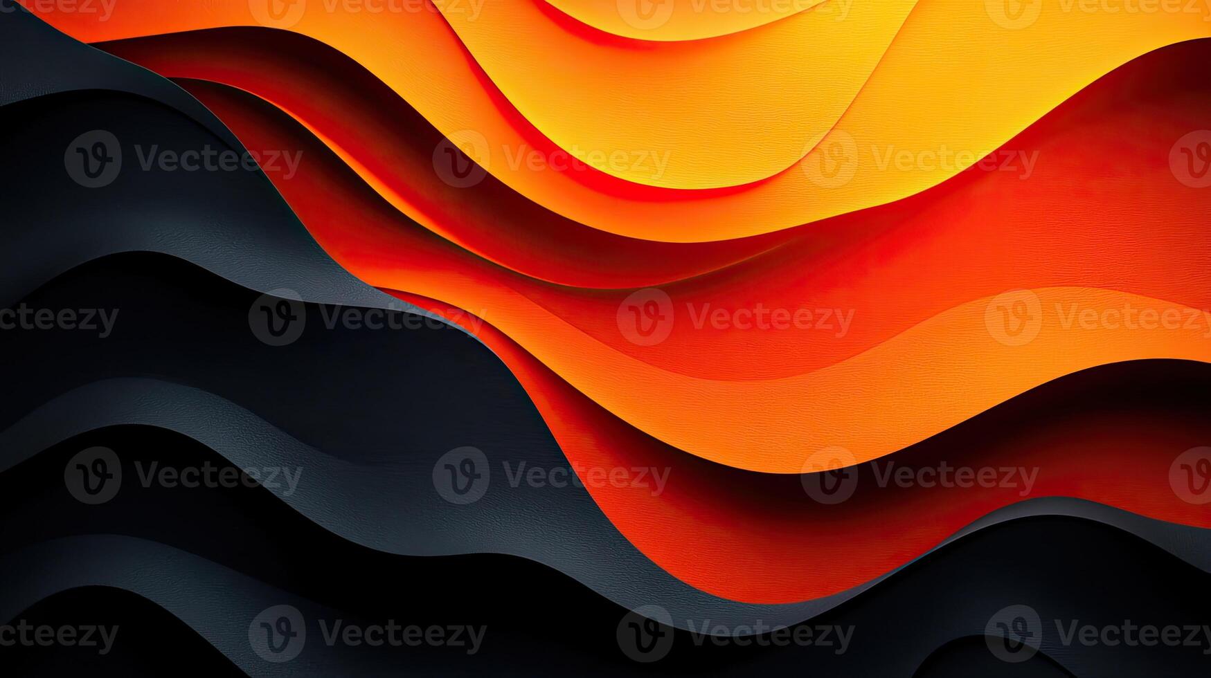 An abstract background with orange, black and red waves photo