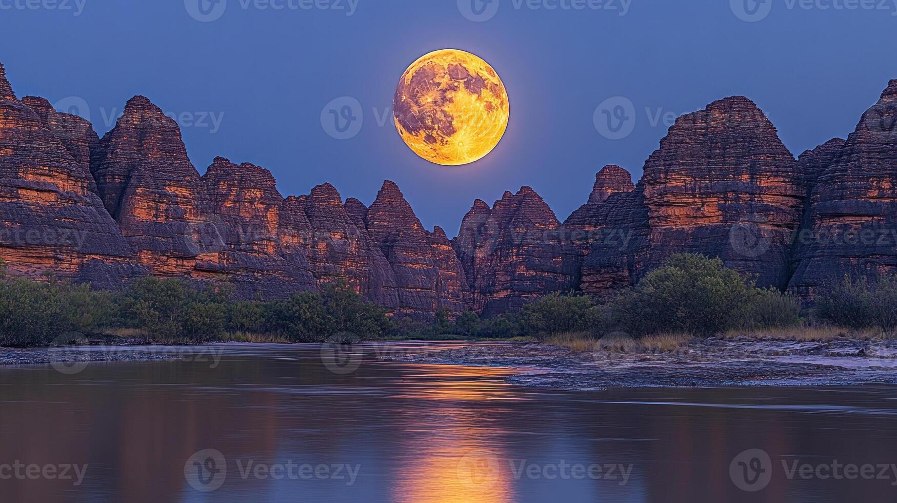 A river flowing through a rocky area photo