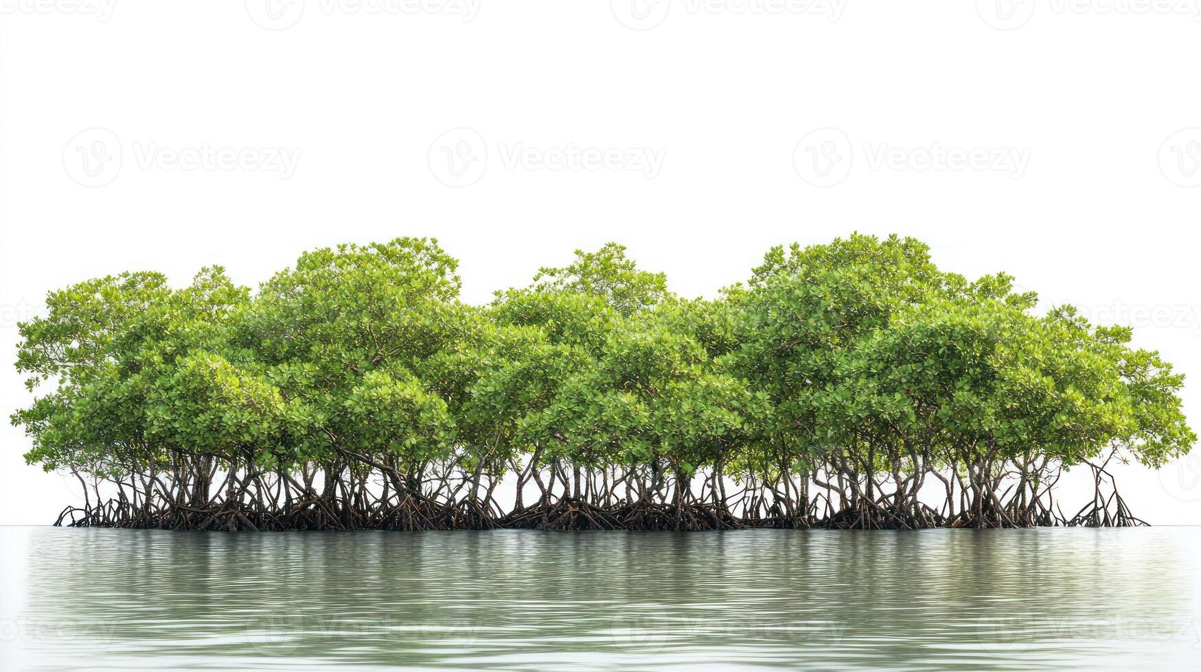 Mangrove trees in the ocean photo