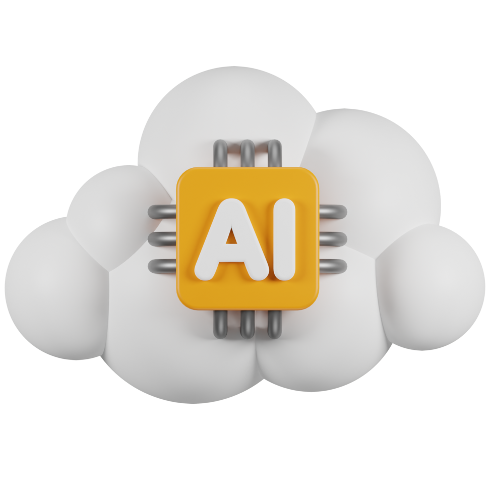 3D Rendering of AI Cloud Computing png