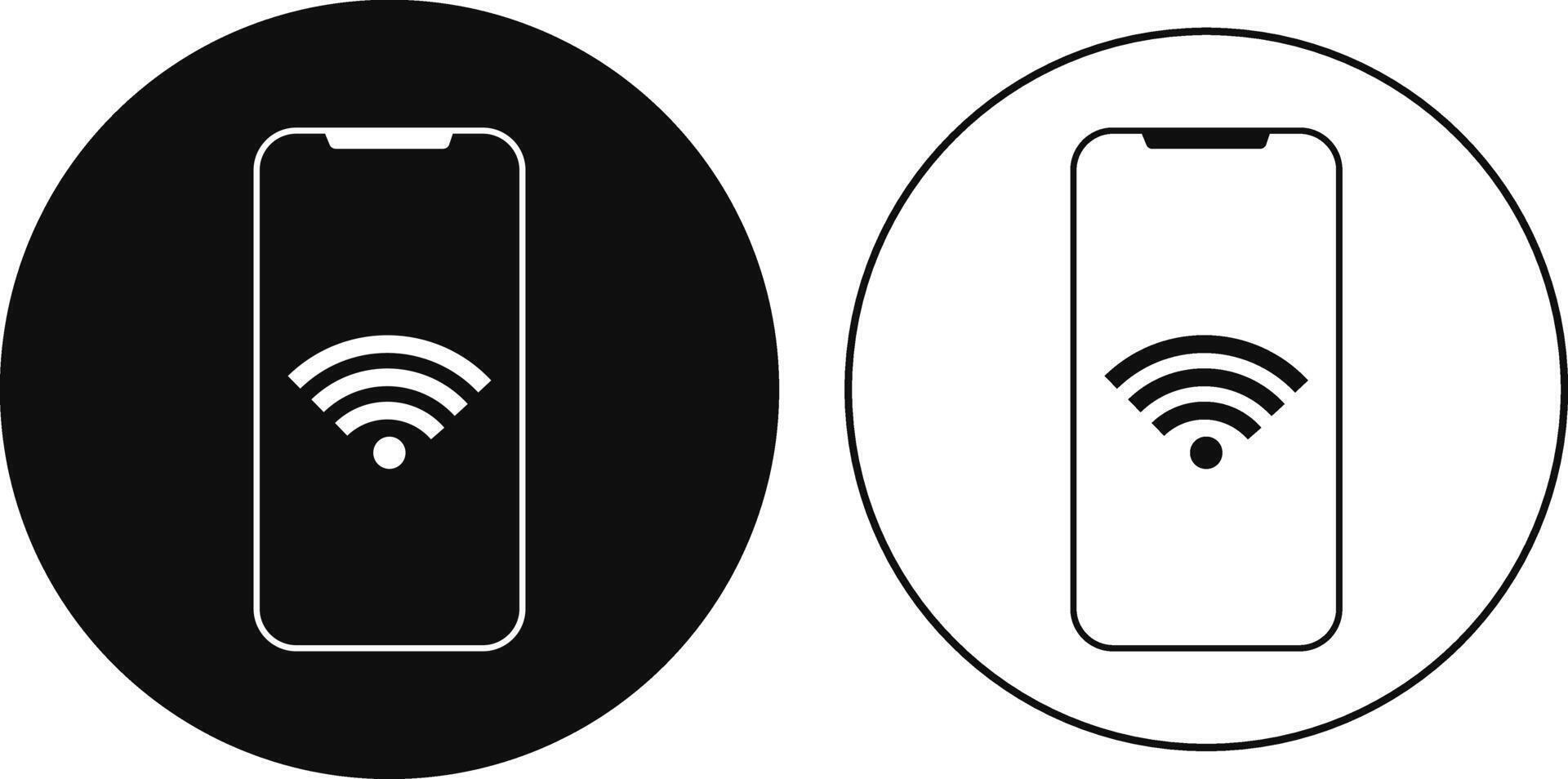 Mobile phone with wifi icon. Contactless wireless pay sign. Contact less. internet connection. Multimedia Icon vector