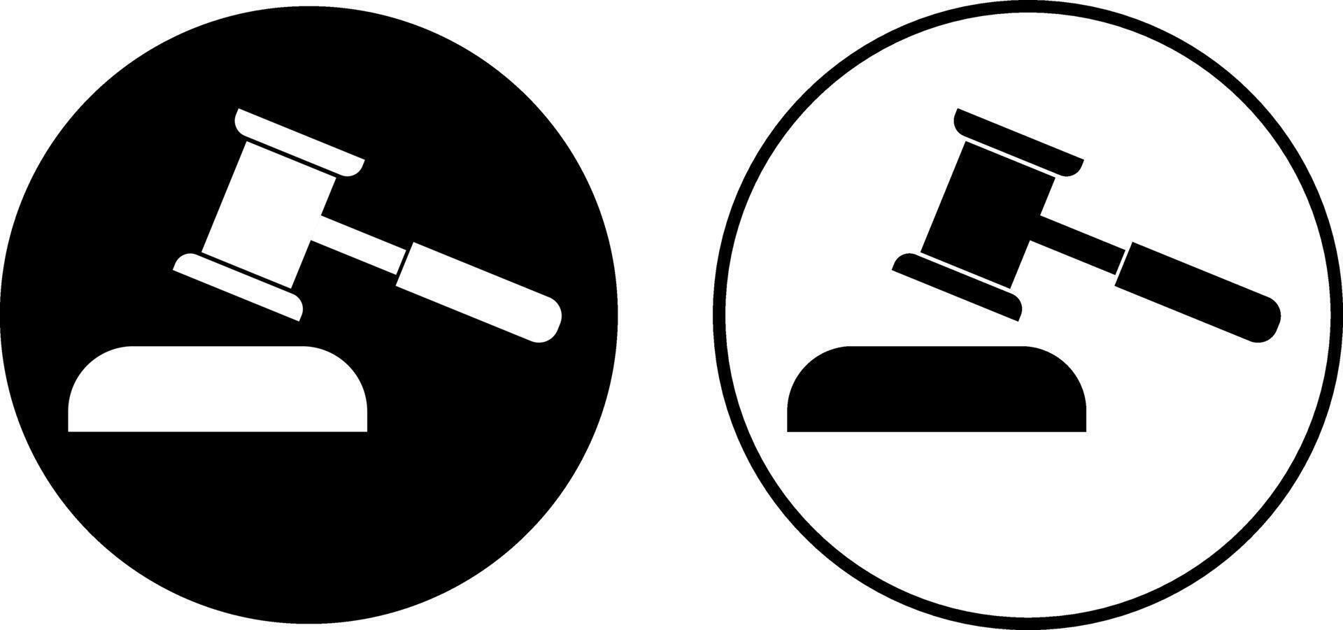 Gavel icons set. Court tribunal symbol judicial hammer icons. judge gavel signs vector