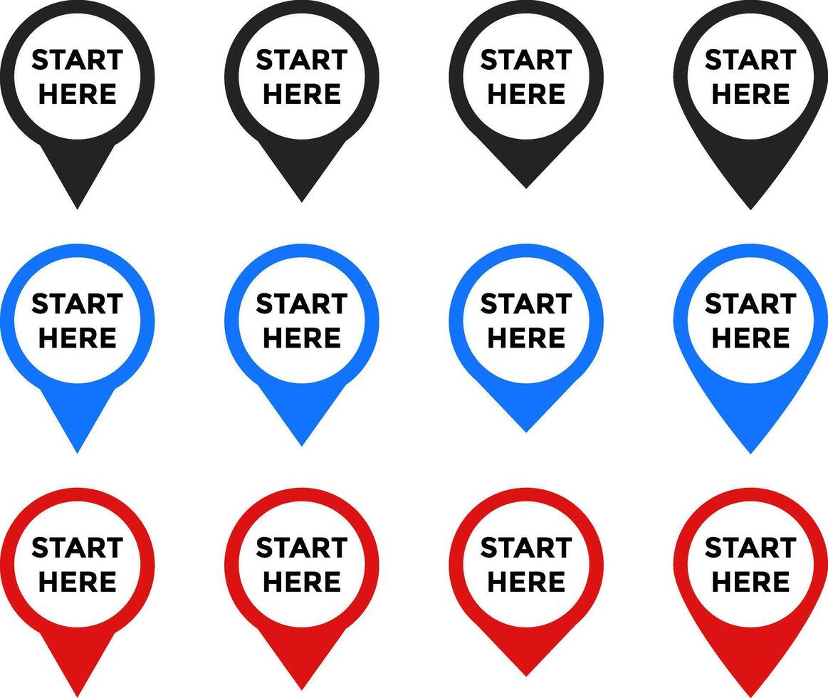 start here with map icon set. Location pin. perfect for maps. position symbol vector