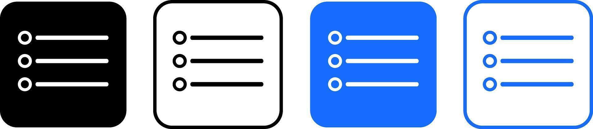 website menu icon. Website navigation symbol. Hamburger web. List menu sign. App burger icons. three horizontal bars. Squares dots and ellipsis vector