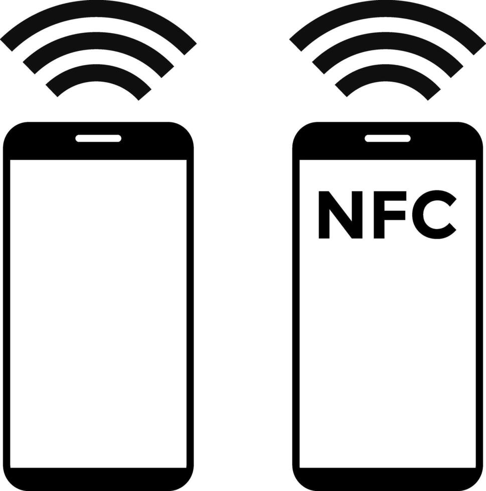 NFC icon. NFC payment with smartphone set icons. contactless NFC payment sign. Near field communication. Wireless pay. Credit card nfc payment vector