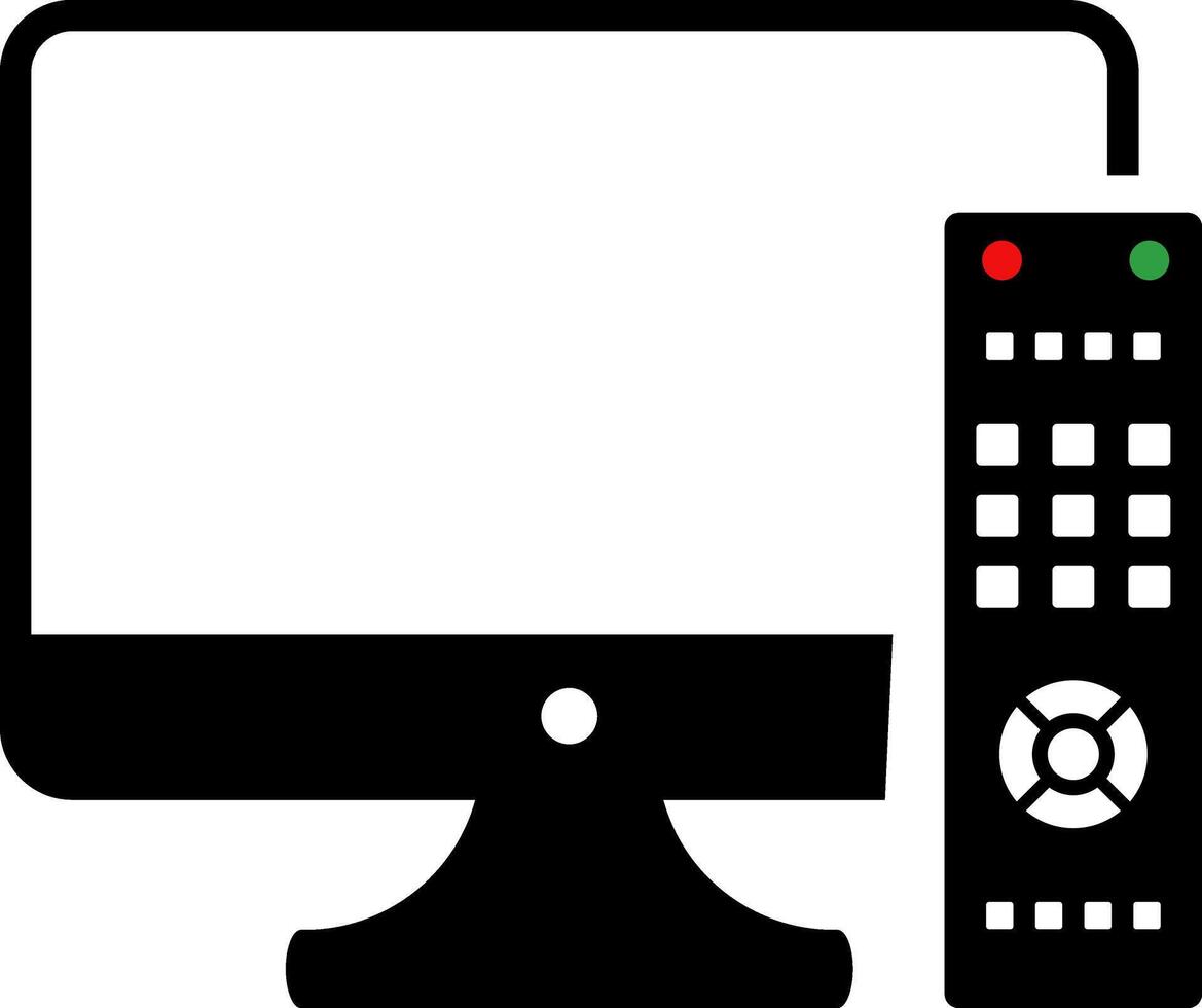 tv with remote icon. technology and automation symbols. Infrared control for tv. device screen symbol. Telecommunication sign. Consumer Electronics Icon vector