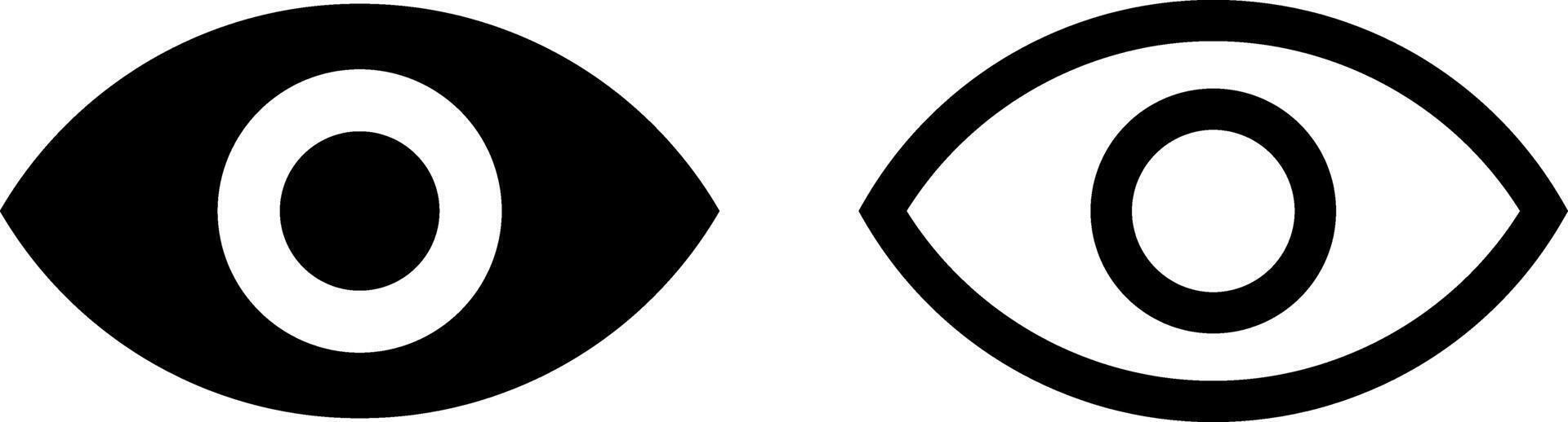 eye icon set. View and Eye icons. See symbol. Eyesight symbol. Show password vector