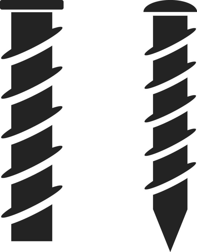 Screw icon. Metal construction hardware. builder equipment store. Repair Tools Minimal vector