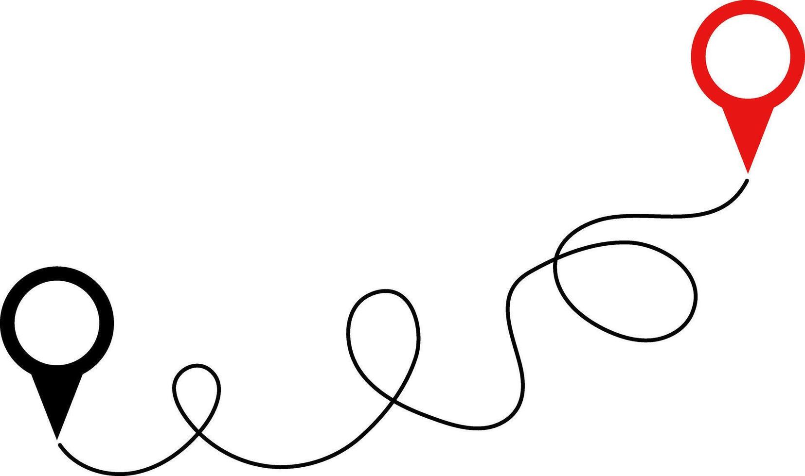 Route icon. Distance location icon. pin icons. position symbols. Map sign vector