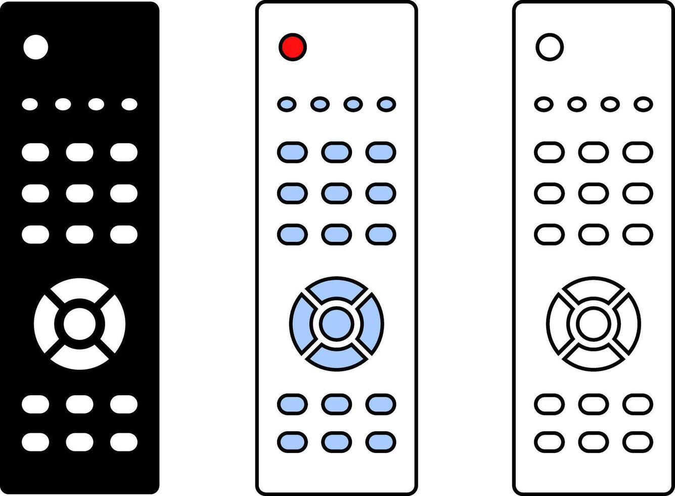 remote control icons. technology concept. Using tv remote control. Media Player Icons. television industry. Tv keypad business concept vector