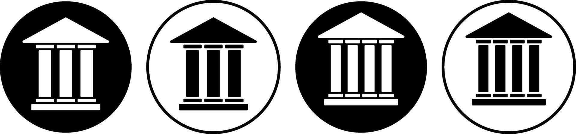 bank icon. government building icons. court sign. Museum or university symbol. Building with columns. Historic building sign vector