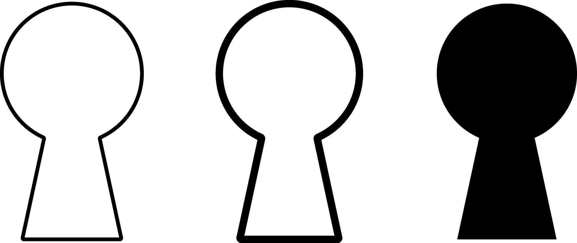 keyhole icon set. Password symbol. Door key hole icons. Home protection sign. House security sign. furniture fitting icon doodle vector