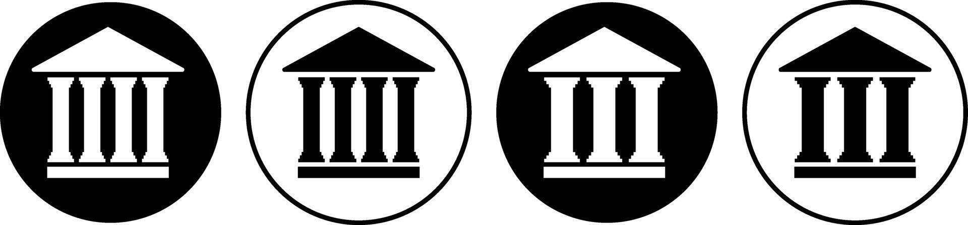 Building icon. Building with columns. Historic building. online banking service. government institution. university and hospital icons vector
