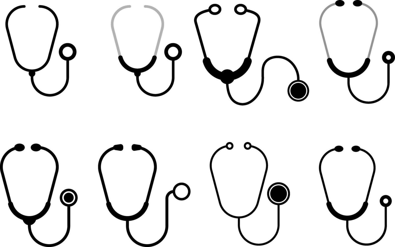 Stethoscope Medical Tool icon set. doctor's diagnostic heart examination. medical equipment stethoscope. signify diagnostic healthcare vector