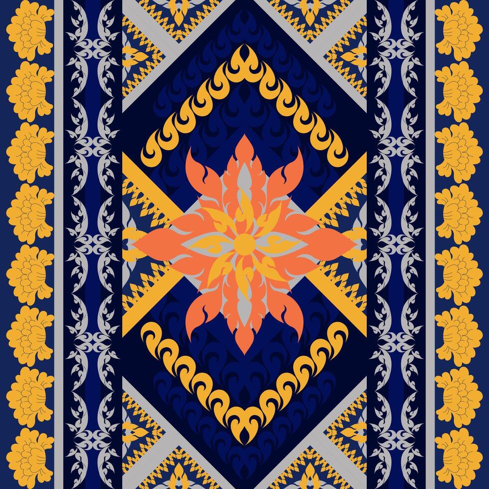 A geometric frame decorated with intricate floral patterns for an antique look. vector