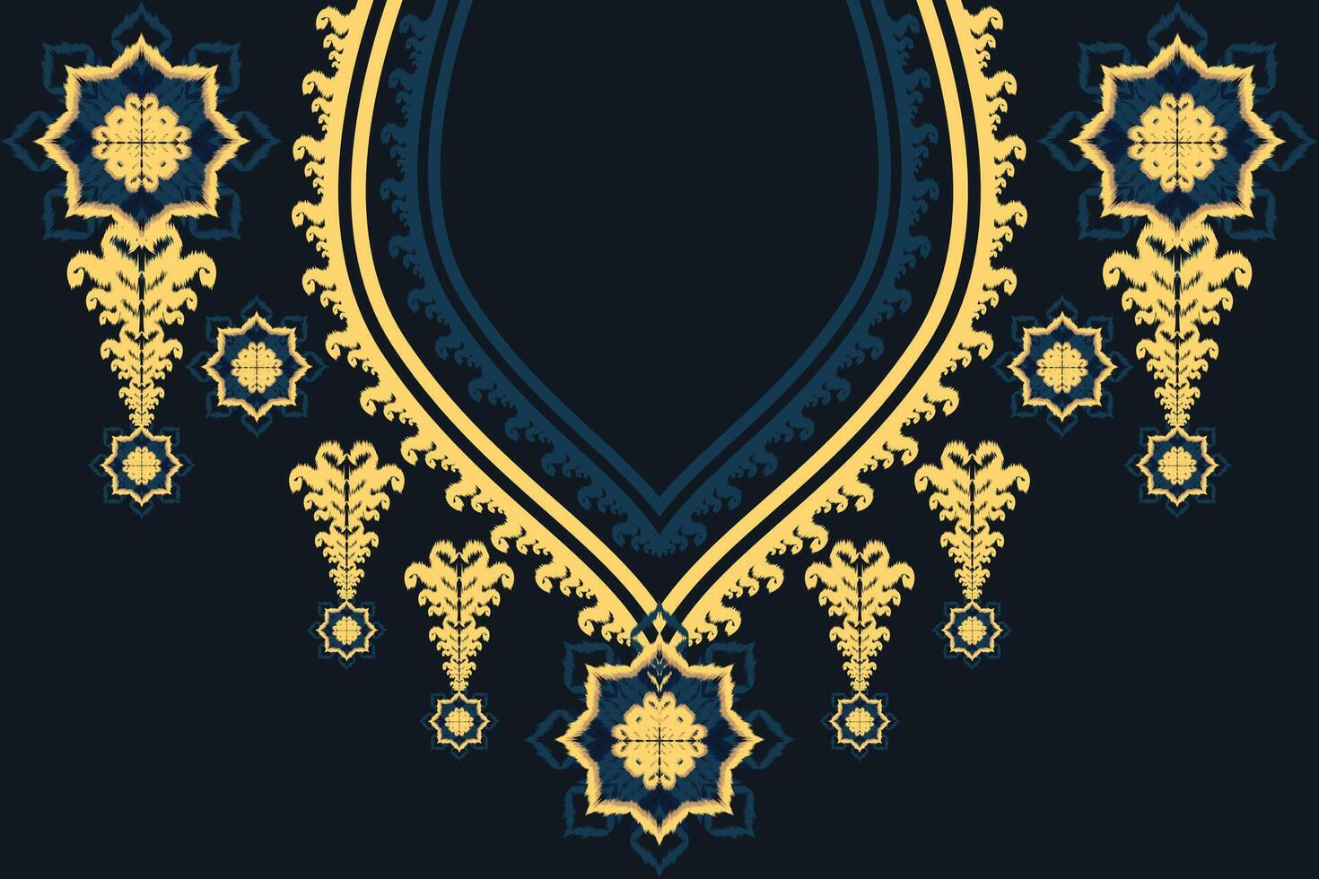 Collar design from Damask and Thai patterns vector