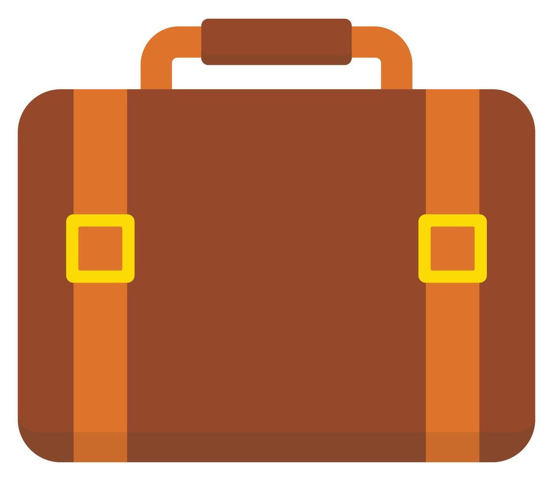 brown briefcase icon on white background. vector
