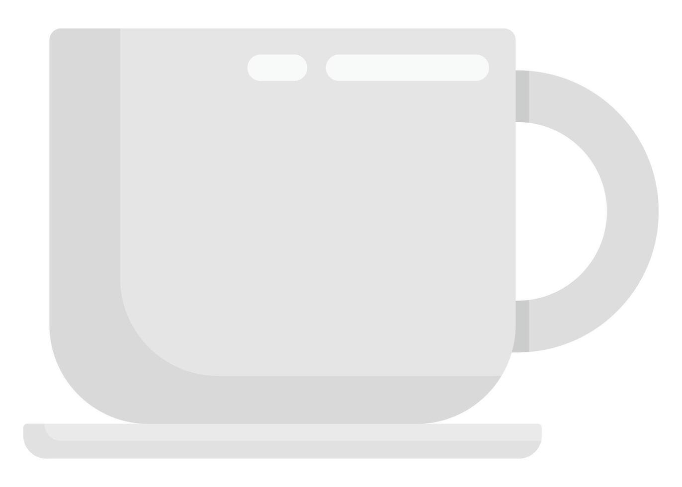 Flat icon of gray mug on a white background. vector