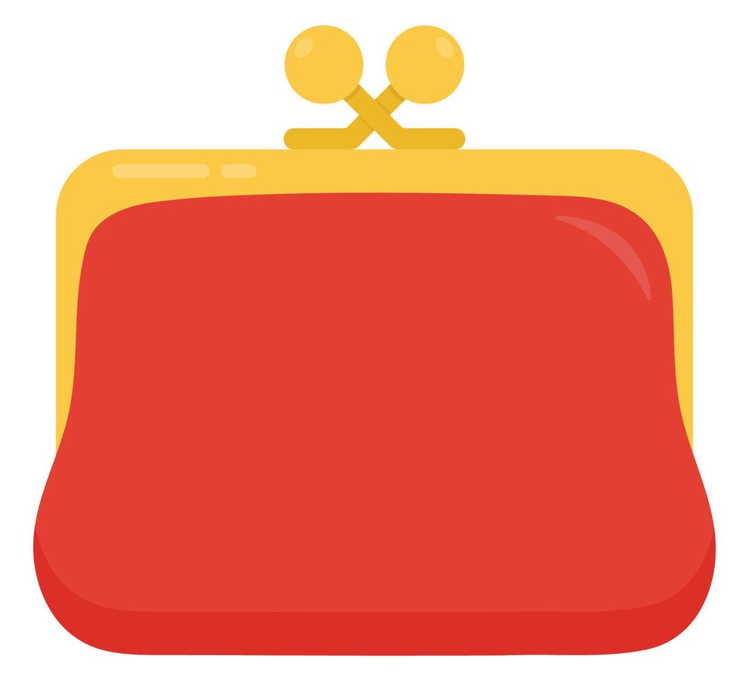 Purse flat icon isolated on white background. vector