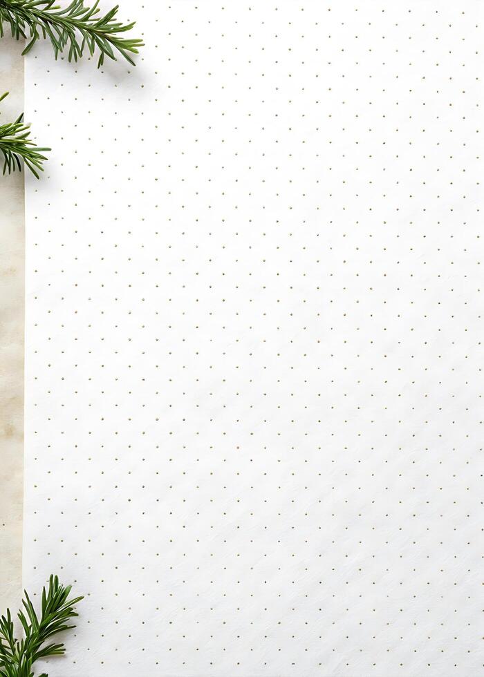 Delicate Green Sprigs Adorn a Dotted Paper Background for Creative Projects photo