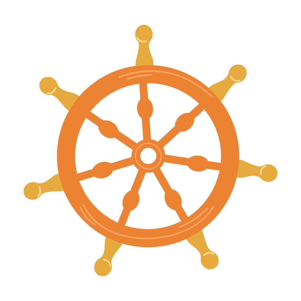 Brown Wooden Ship Rudder Icon. Rudder of Sailing Ship. vector