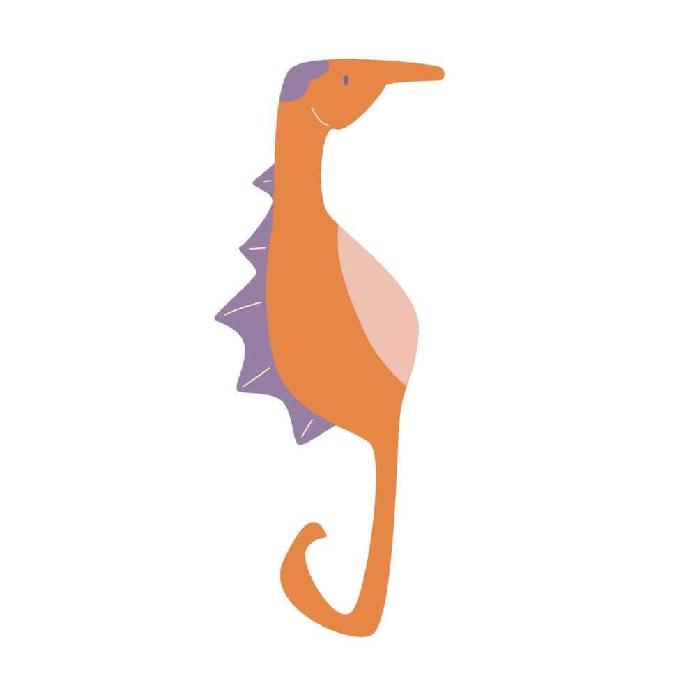Cute illustration of a seahorse isolated on a white background. vector