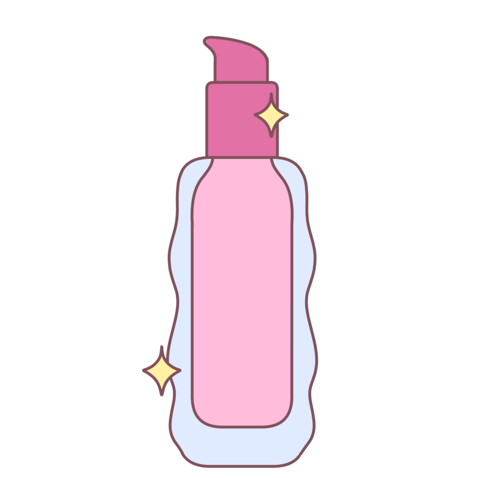 Cute pastel toner skincare product illustration png