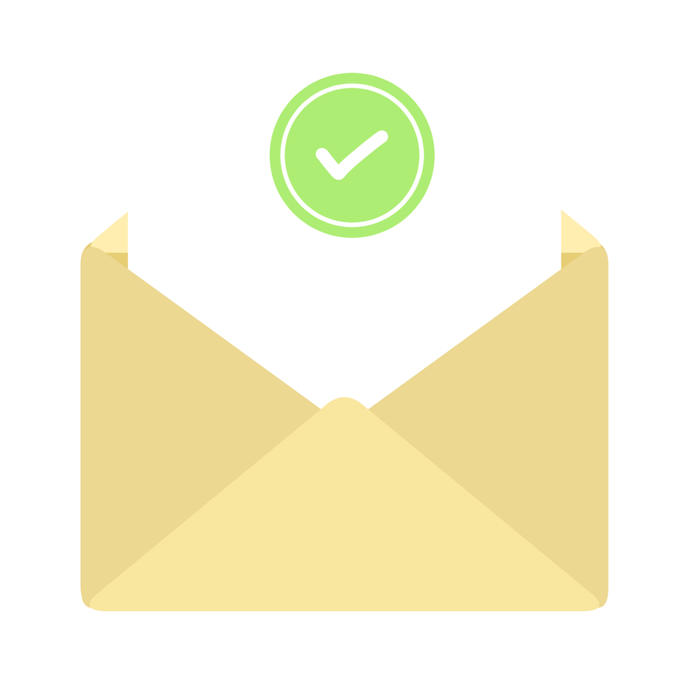 a open Envelope or mail with success icon notification png