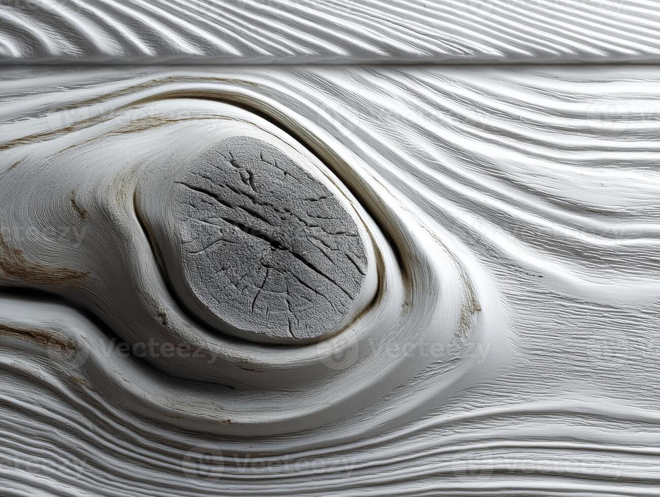 Close-up of a textured wood surface featuring a prominent knot in the center, surrounded by undulating grain patterns. The high-definition details highlight the wood's natural lines photo