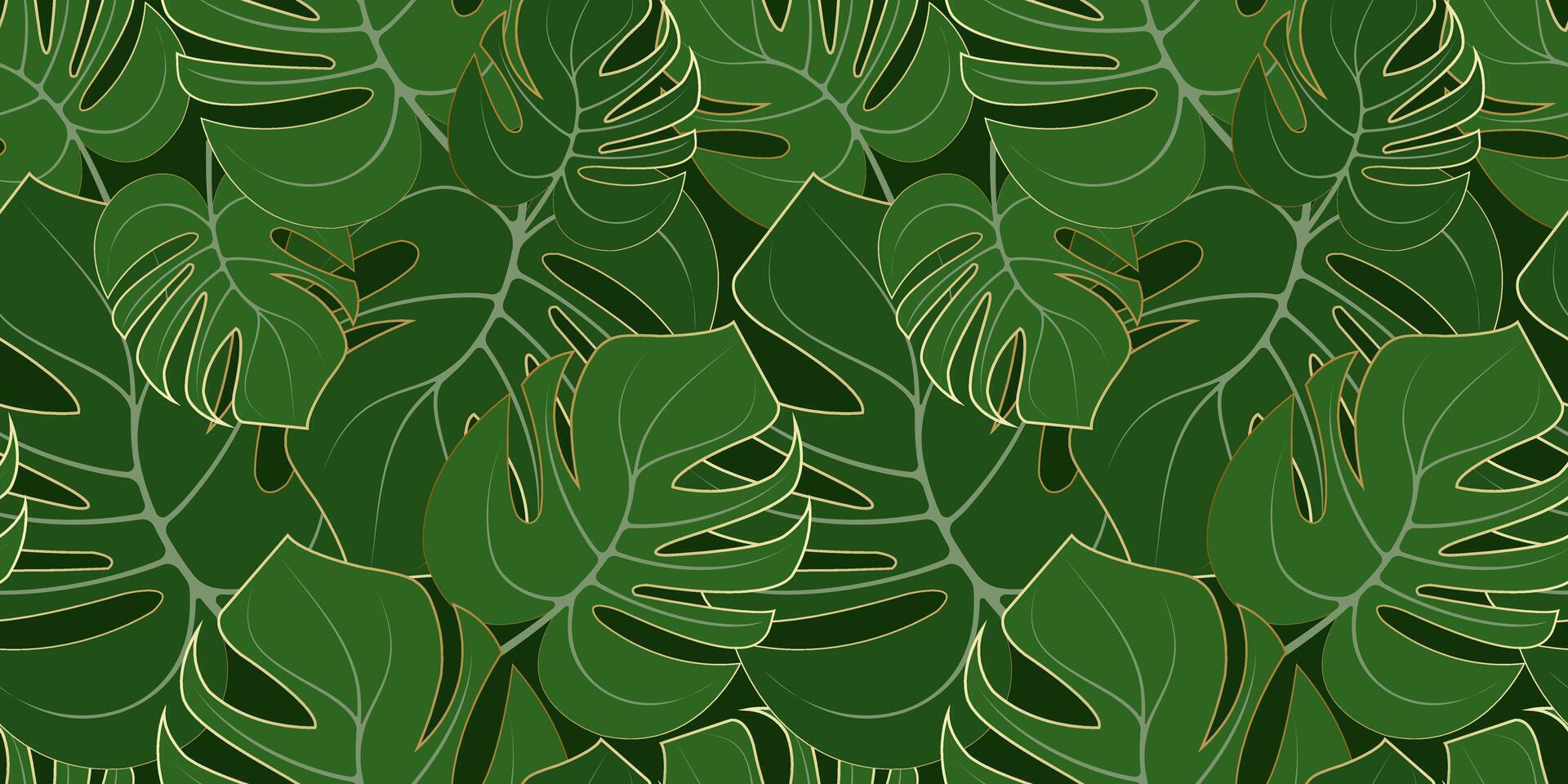 Seamless pattern with monstera leaves vector