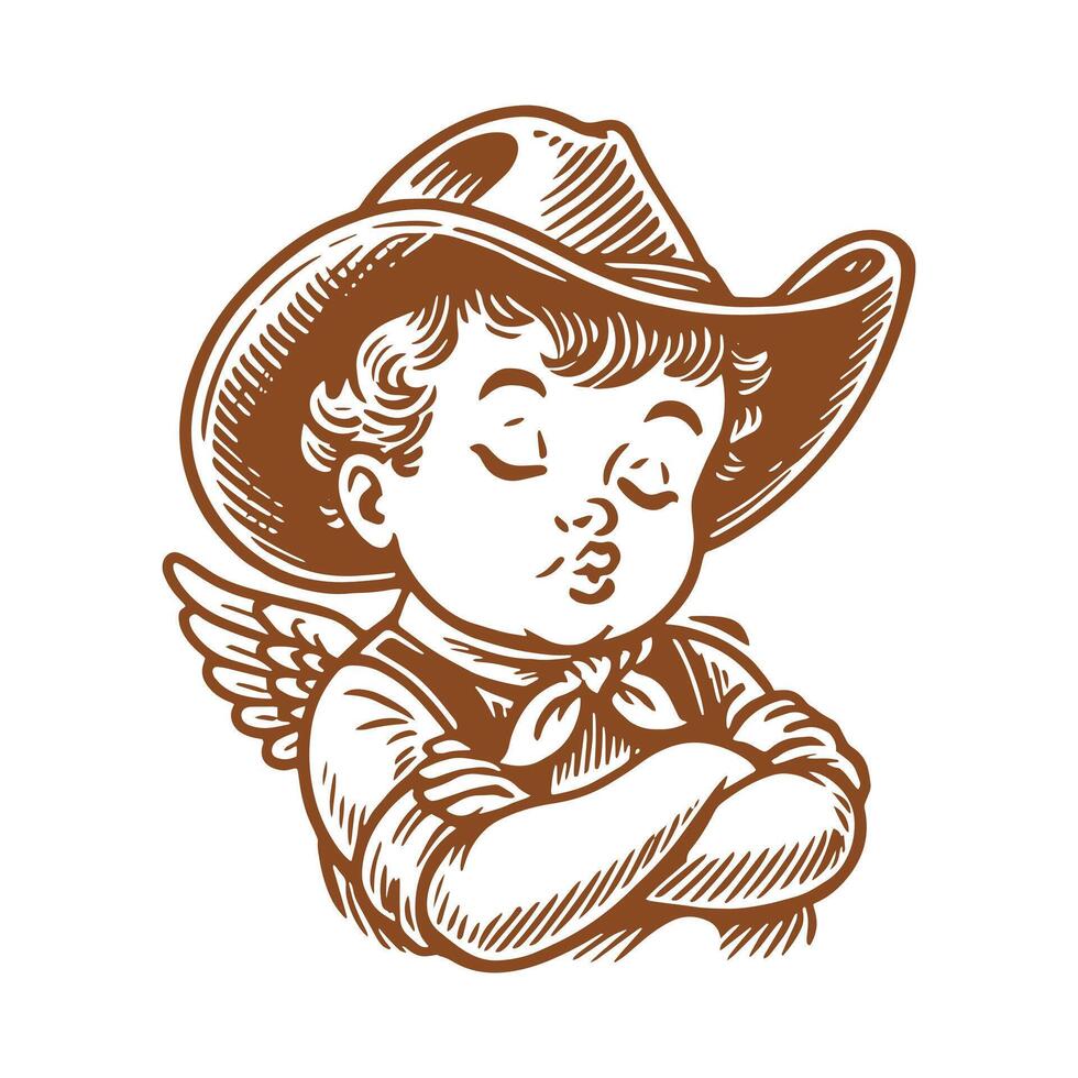 Cowgirl Angel with Wings vector