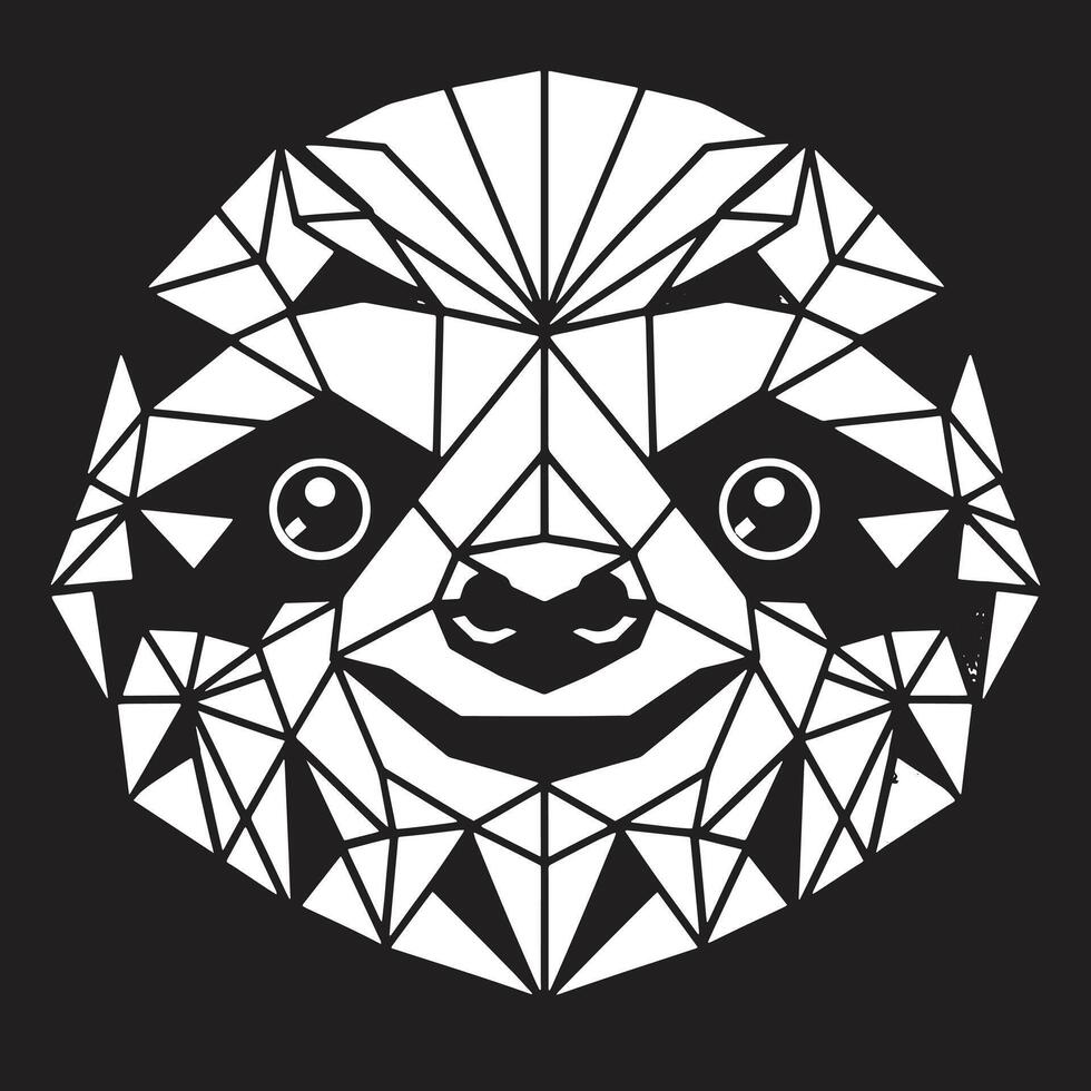 Polygonal Sloth SVG for DIY Crafts vector