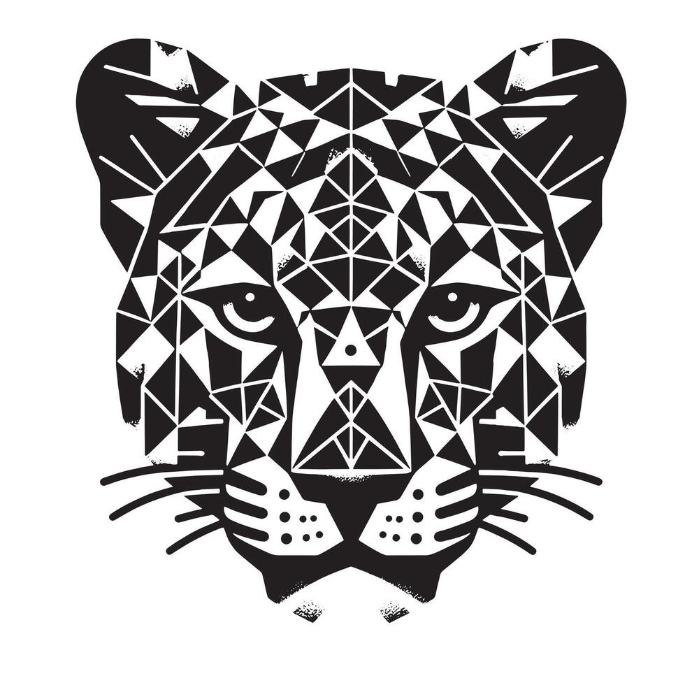 Geometric Leopard Head Logo Design vector