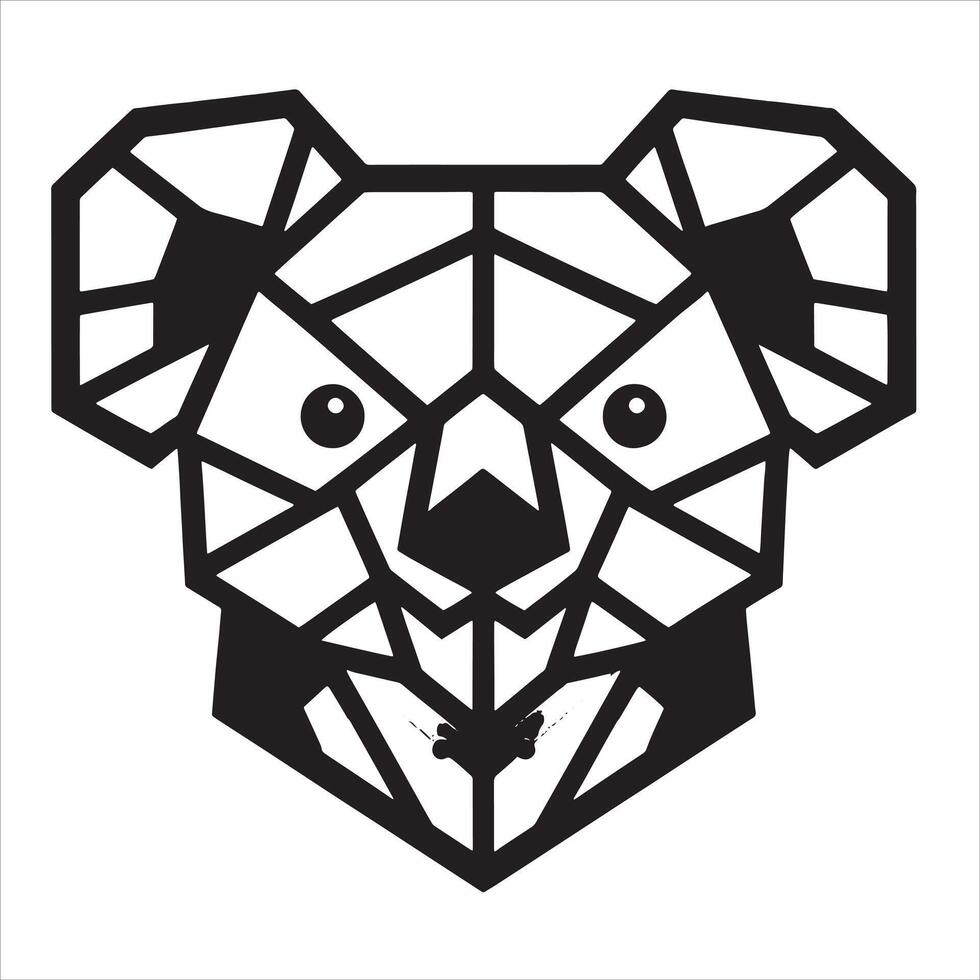 Geometric Koala Poster Design vector