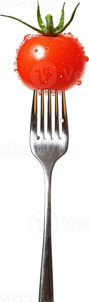 A tomato on a fork png