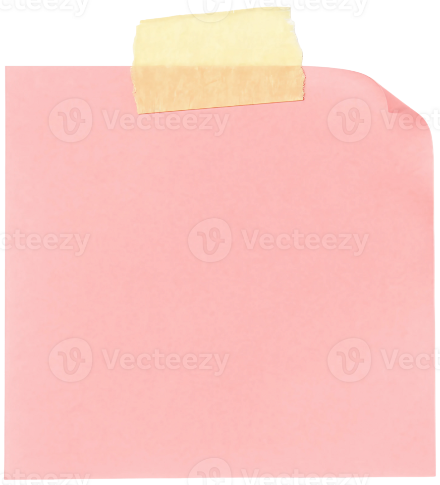 A pink sticky note with a yellow sticky on it png