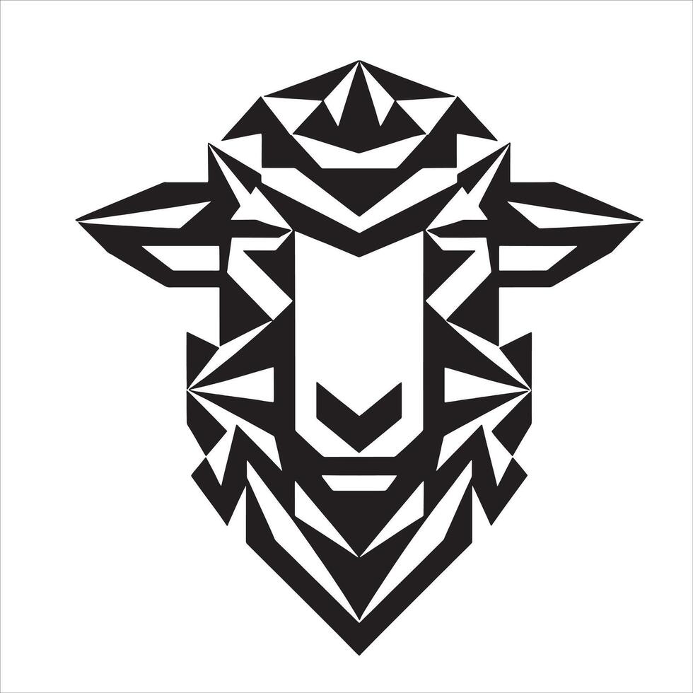 Abstract Geometric Sheep Face Design vector