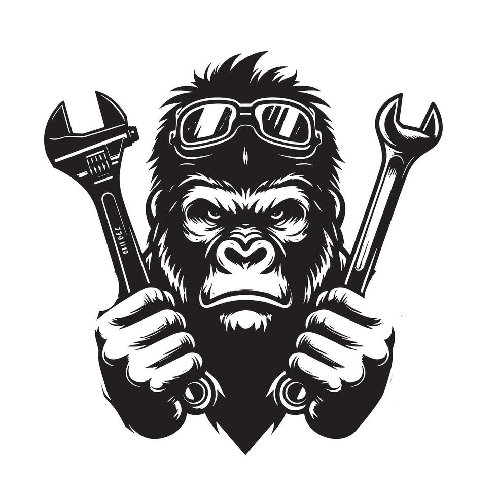 Gorilla, Minimalist and Simple Silhouette vector