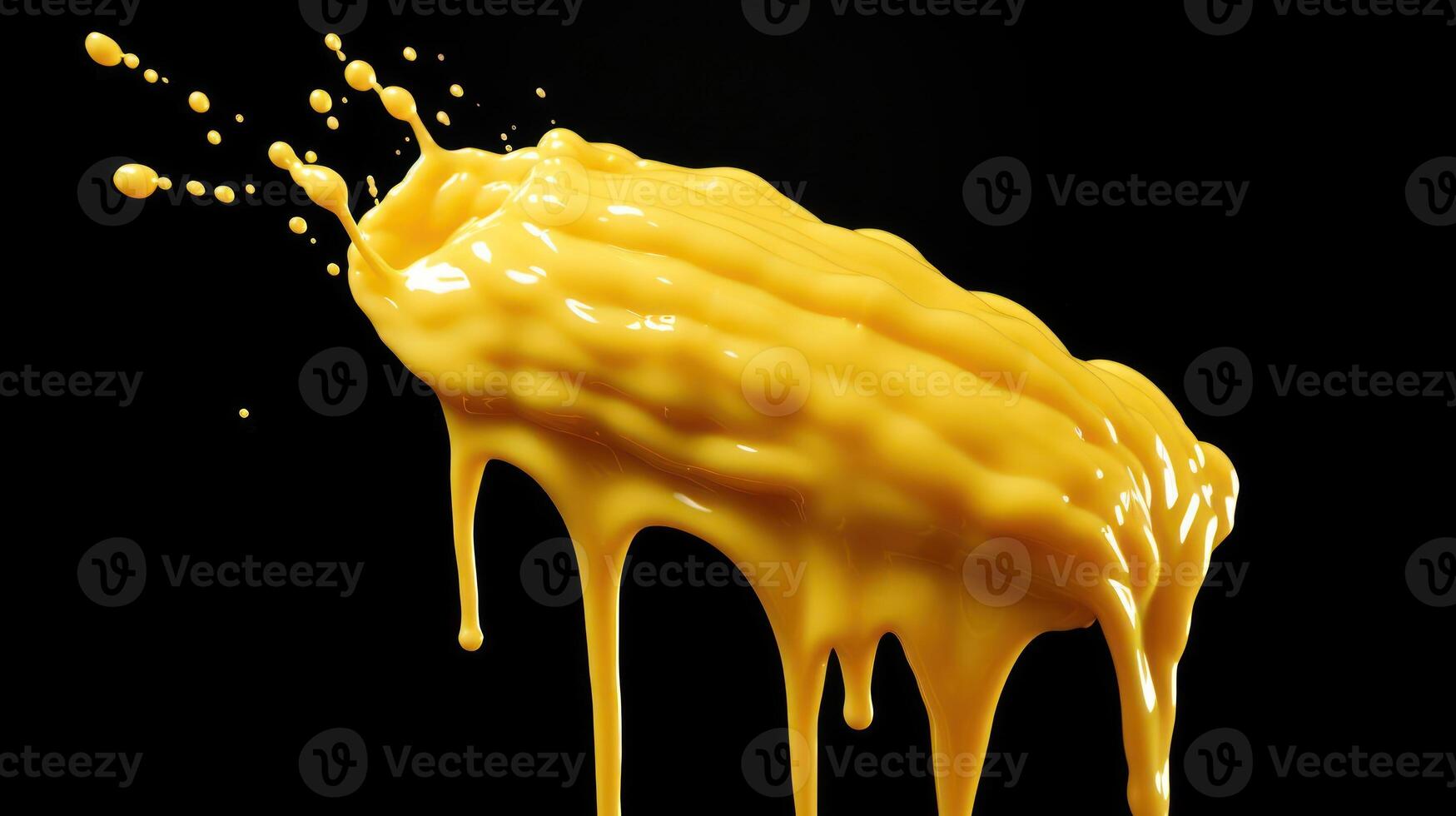 Golden honey splash with dripping texture. photo