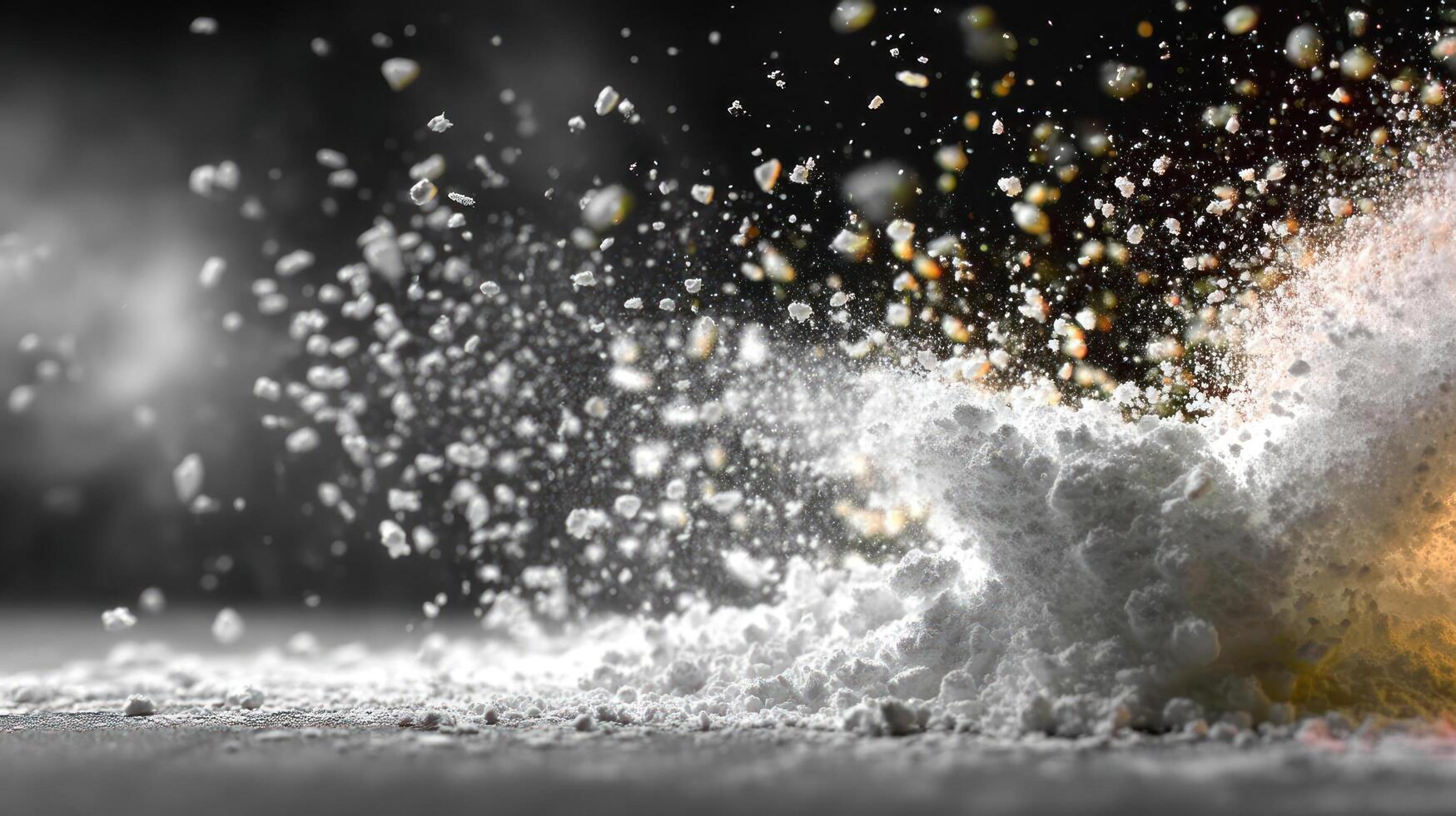 Dynamic water splash, frozen in motion, dramatic effect. photo