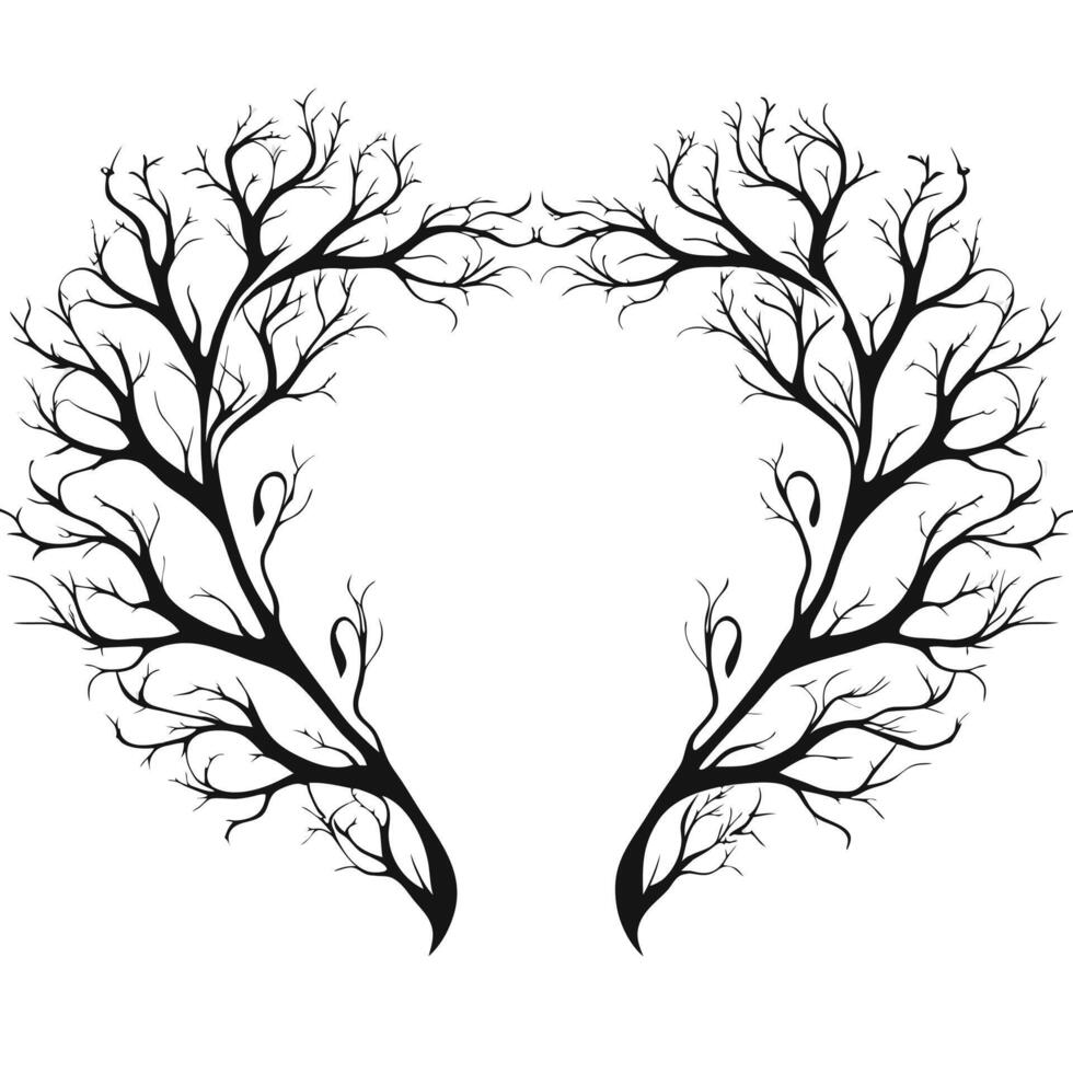 Abstract Branch Art with Natural Motifs vector